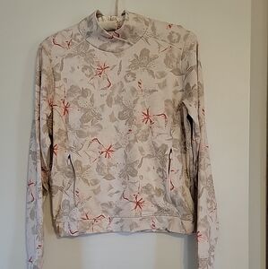 Columbia Floral Geometric Weekend Pullover, ivory floral design, SP